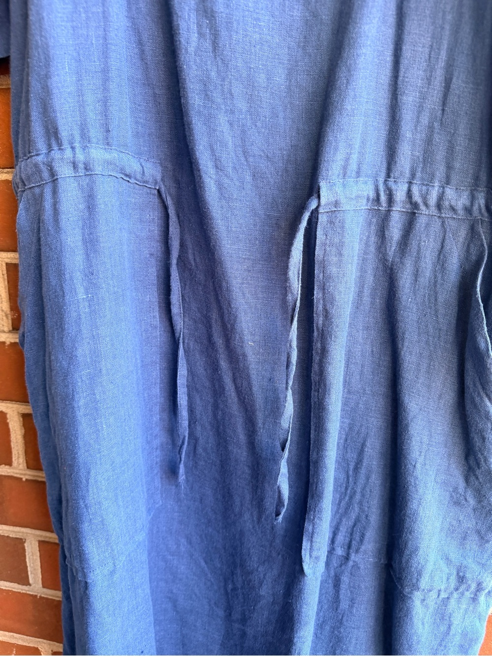 Magic Linen Relaxed Blue Linen Knee-length Dress - Picture 5 of 8
